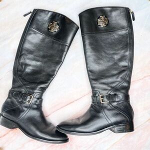 Tory Burch Black Riding Knee High Riding Boots 7.5